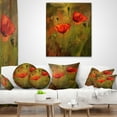 thumbnail image 4 of Designart Watercolor Poppy Flowers - Floral Throw Pillow - 18x18, 4 of 5