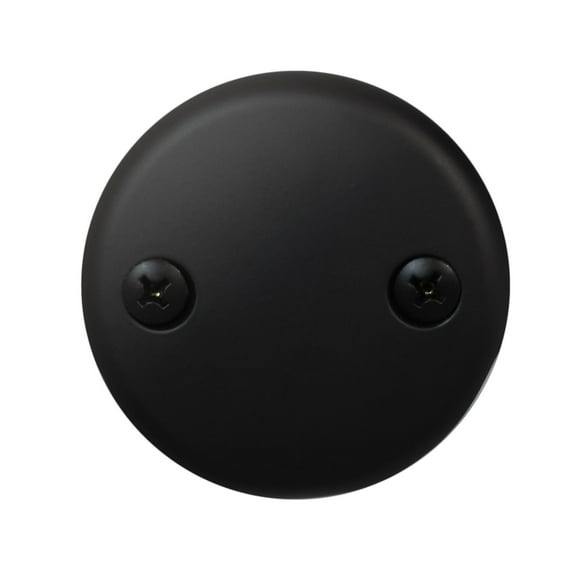 Westbrass R329-62 3-1/8" Two-Hole Bathtub Overflow Cover, Matte Black