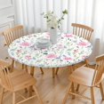 thumbnail image 3 of Pioneer Flower Floral Print Pattern Round Fitted Tablecloth with Elastic Edge,Dining Table Cover Waterproof,Outdoor Round Tablecloth for Camping,Dining,Indoor and Outdoor, 3 of 7