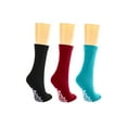 thumbnail image 2 of Nobles Assorted Anti Skid/ No Slip Hospital Gripper Socks, Great for adults, men, women. Designed for medical hospital patients but great for everyone (3 Pairs Black, Red, & Teal), 2 of 2