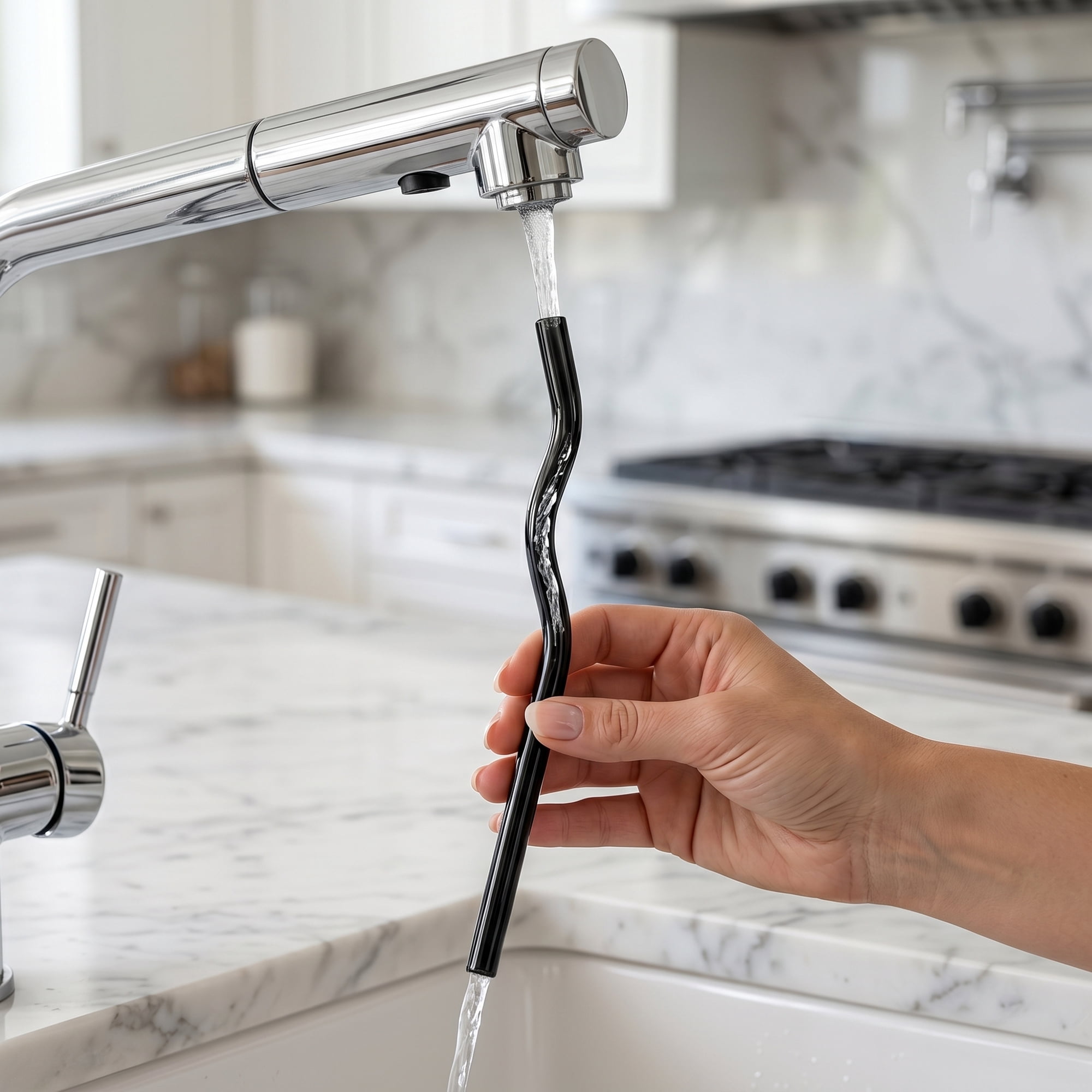 Unique Bargains 10Pcs Reusable Glass Dishwasher Safe Straws Black