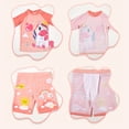 thumbnail image 4 of Toddler Girls Boys Summer Swimwear Sets Short Sleeve O Neck Tops + Cartoon Animal Print Shorts + Hat 1-12 Years, 4 of 6
