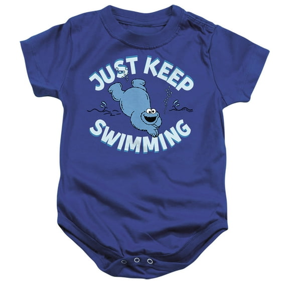 Sesame Street Cookie Monster Just Keep Jumping Unisex Infant Snap Suit for Baby, Royal, Large