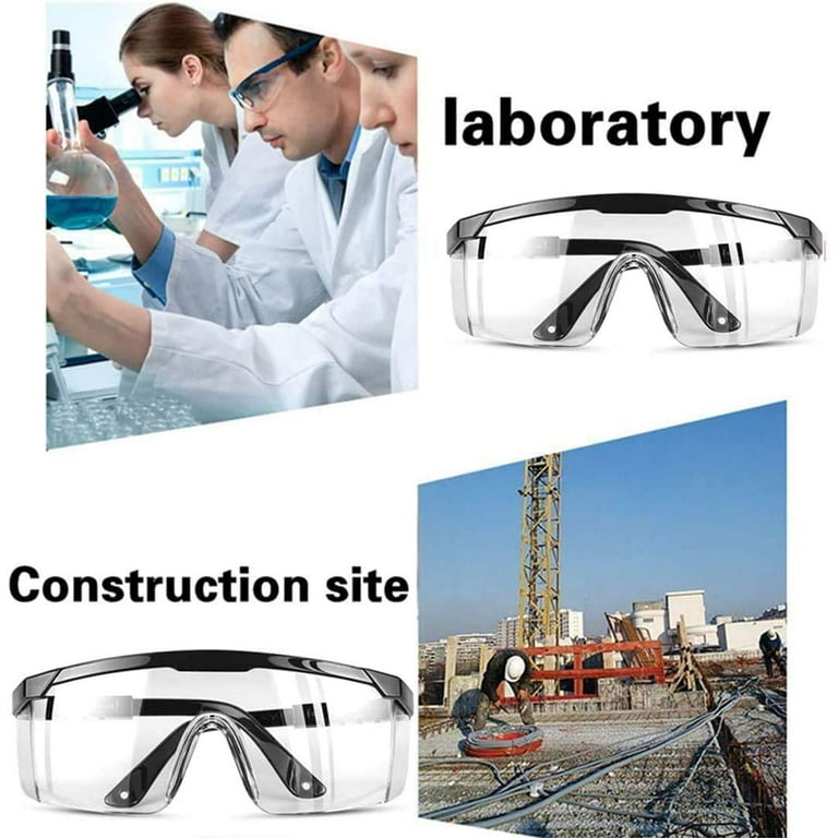 Safety Glasses, Z87 UV 400 Clear Safety Goggles Over Eyeglasses