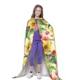 thumbnail image 4 of Honeii Sunflower Cornflower Poppy Print Poncho Cape, Cloak Coat, Snuggly Hooded Wearable Blanket, Hooded Cape For Teenagers,Halloween Costumes-Large, 4 of 7