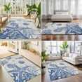 thumbnail image 4 of Area Rugs 3'x5', Blue Coastal Starfish Carpet Runner Indoor Outdoor Rugs Home Decor Aesthetic, Beach Ocean Nautical Shells Conch Non Slip Mats Washable Accent Rug for Living Room Bedroom, 4 of 8