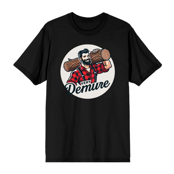 Very Demure Lumberjack Adult Blue Crew Neck Short Sleeve Tee-XS