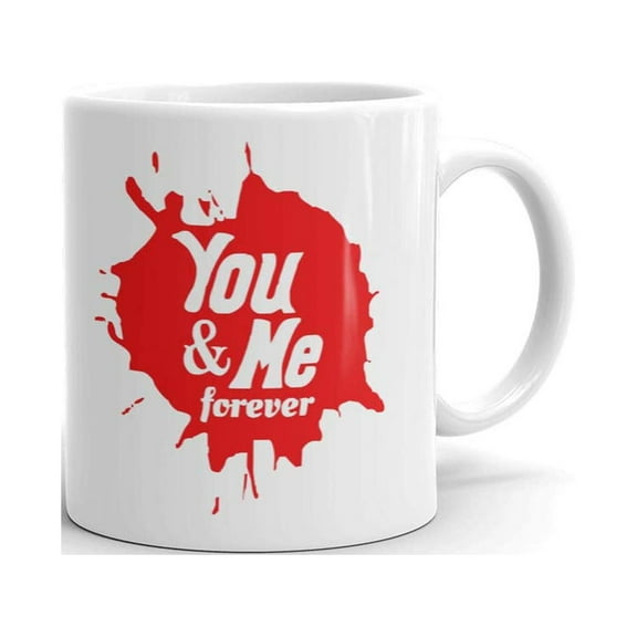 You & Me Forever Happy Valentine's Day Novelty Coffee Tea Ceramic Mug Office Work Cup Gift11 oz