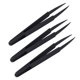 thumbnail image 2 of 60Pzs Pinzas Antiestaticas de Punta Puntiaguda Electronica de Plastico Negro, 2 of 9