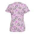 thumbnail image 2 of Green Town Scrubs for Women V-Neck Scrub Top - Print Tops, 3 Pockets, Easy Care Uniforms, 2 of 5