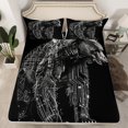 YST Black Bear Sheet Set Queen,Boys Mecha Bear Sheets for Kids Adult