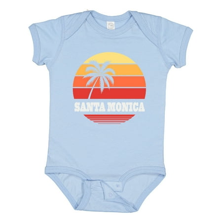 

Inktastic Santa Monica California Vacation Retro Sunset Gift Baby Boy or Baby Girl Bodysuit