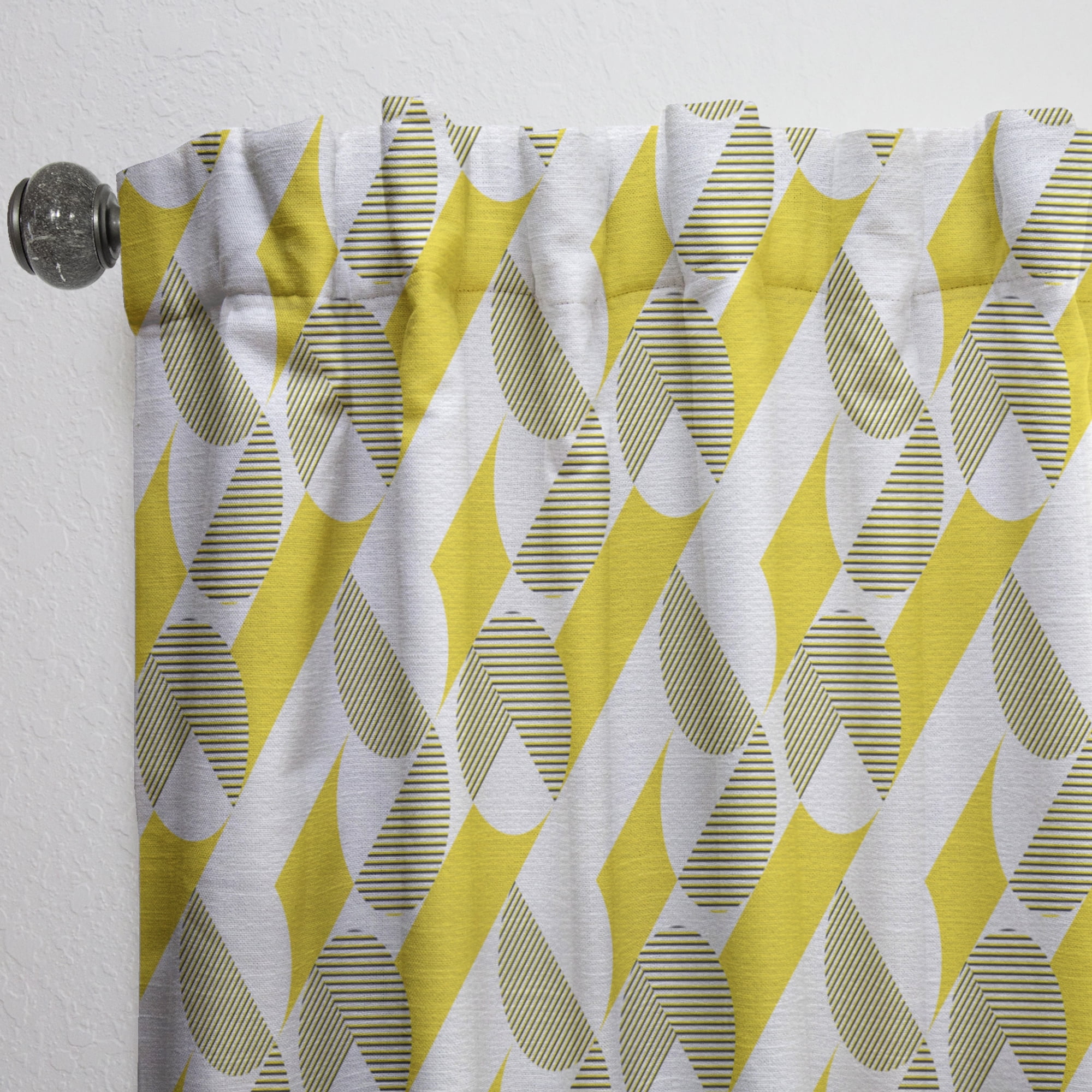 Designart 'Abstract Retro Geometric Pattern Design II' Mid-Century Modern Curtain Panel