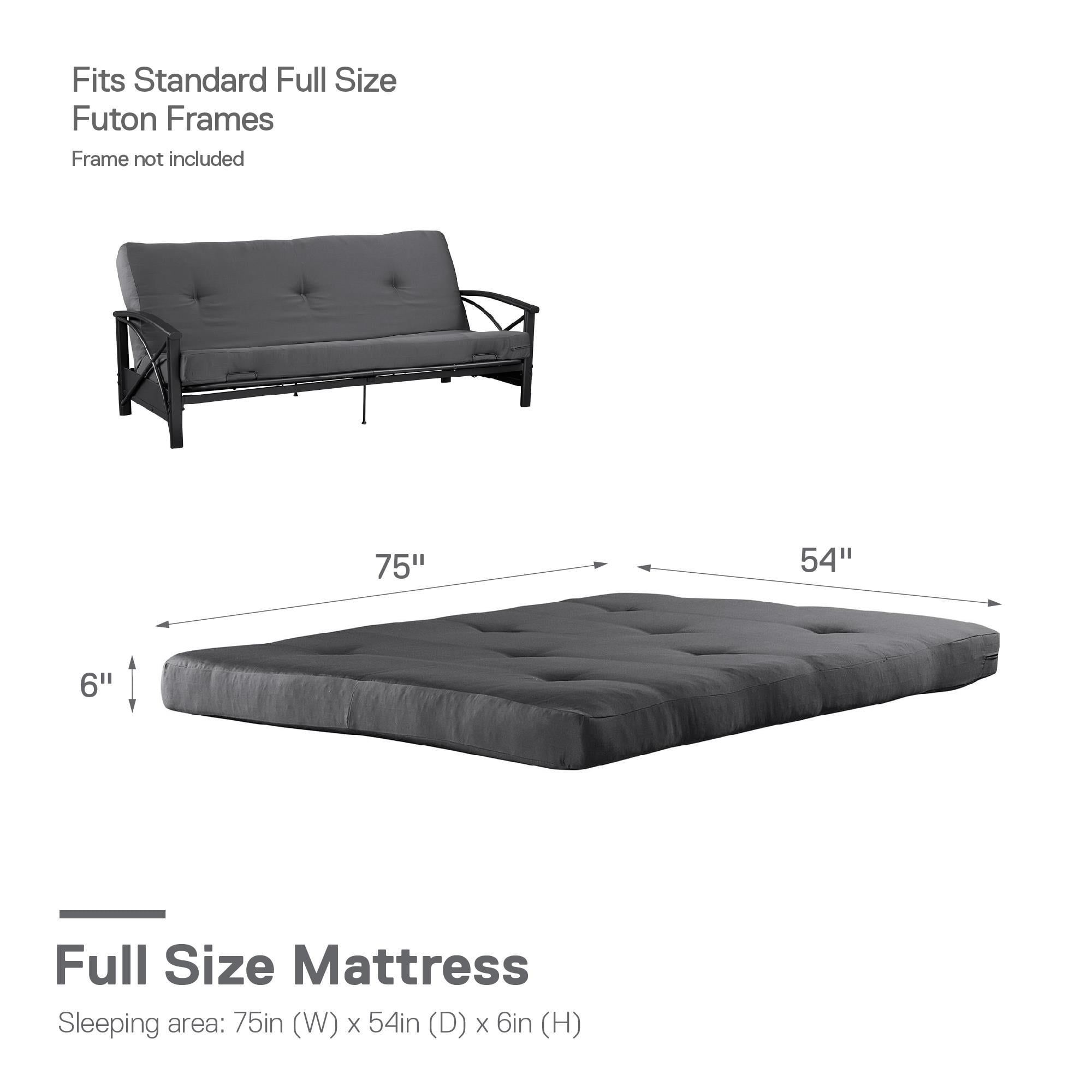 Full size futon mattress size discount