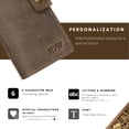 thumbnail image 3 of Funda para chequera PEGAI hecha a mano en piel Clark Chestnut, 3 of 8