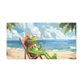 thumbnail image 2 of Bath Mat Soft Plush Non-Slip Absorbent Bathroom Rugs 39"x20" Frog Relaxing on Beach, 2 of 8