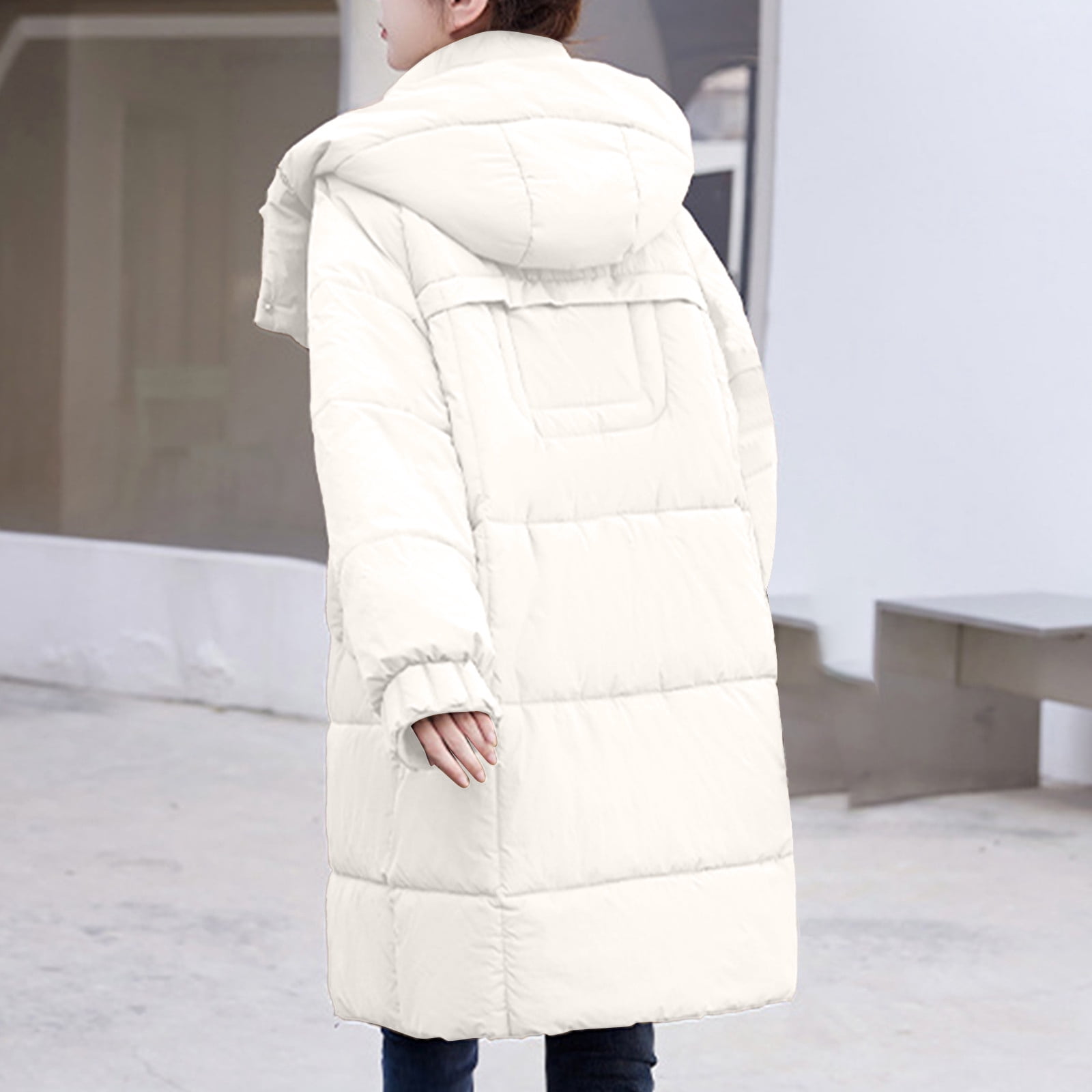 Veste D'Hiver Matelassée Mi-Longue Avec Capuche Amovible - Tranchée Chaude Et Coupe-Vent Pour Adolescentes