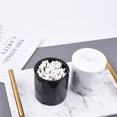 thumbnail image 3 of European Style Resin Cotton Swabs Storage Box Dustproof Toothpick Canister Simple Marble Texture Organizer with Lid for Cosmetic Home (Ink White), 3 of 7