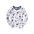 thumbnail image 6 of WIBACKER 2-8Y Kids and Toddler Boys Long Sleeve Pajamas 2 Piece Pjs Set 100% Cotton Sleepwear Astronaut Jammies, 6 of 7