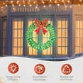 thumbnail image 6 of Pre-Lit LED Christmas Wreath with Remote & Timer, All-Weather Outdoor Holiday Decor, Easy Assembly Front Door Wreath with Red Bow, 36-Inch, Green, 6 of 8