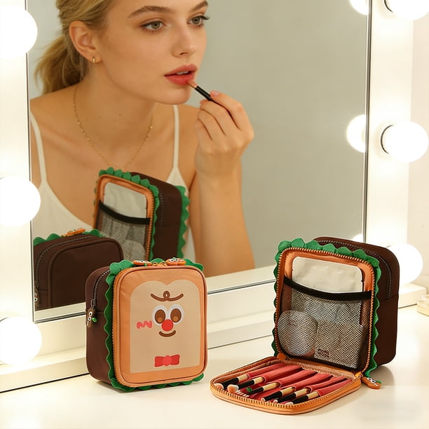 Organizador portátil de bolsa de maquillaje de gran capacidad para artículos de higiene de viaje y artículos pequeños