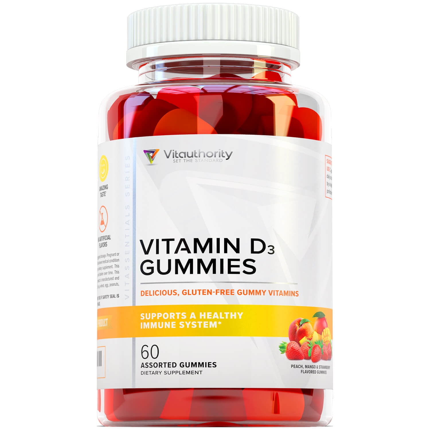 Vitamin D Gummies for Adults - Vitauthority Pure Vitamin D3 2000IU ...