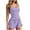 Purple, variant on Womens Pajama Set Pointelle Knit Spaghetti Strap Cami Top with Shorts Ruffle Hem Sleepwear