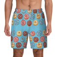 thumbnail image 2 of Picia Cute Donut pattern Mens Swim Trunks with Compression Liner Stretch Beach Shorts Quick Dry with Zipper Pockets No-Chafing Board Shorts-Large, 2 of 9
