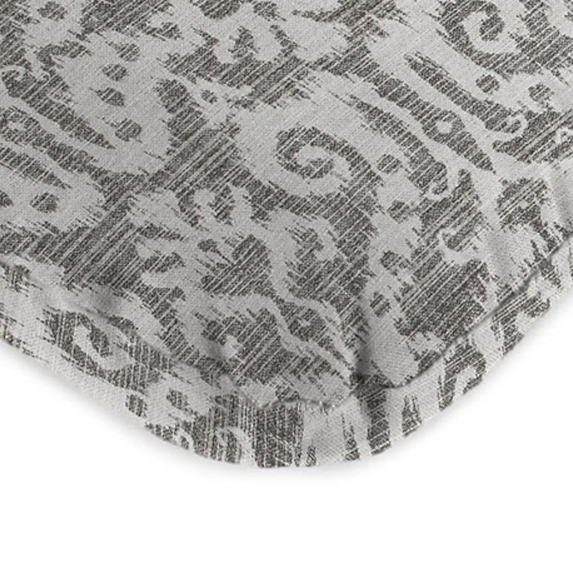 Jordan Manufacturing 45" x 22" Jeness Pewter Gray Damask Rectangular Outdoor Chair Cushion with Ties and Hanger Loop (2 Pack)