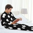 thumbnail image 6 of Disketp Black and White Polka Dot for Pajamas Set Long Sleeve Sleepwear Mens Button Down Nightwear Pj Sets-X-Large, 6 of 7