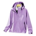 thumbnail image 6 of Omewoold Women Lightweight Jackets Waterproof Hooded Raincoat Packable Atheletic Jacket Hiking Windbreaker Rain Jacket With Pockets, Purple L, 6 of 10