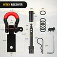 thumbnail image 4 of Nilight 3" x 20' Recovery Tow Strap Kit with 2" Hitch Receiver and 3/4" Anti-Theft D-Ring Shackles Storage Bag Heavy Duty Tow Rope for Car Truck SUV ATV (MBS 31500LBS), 4 of 9