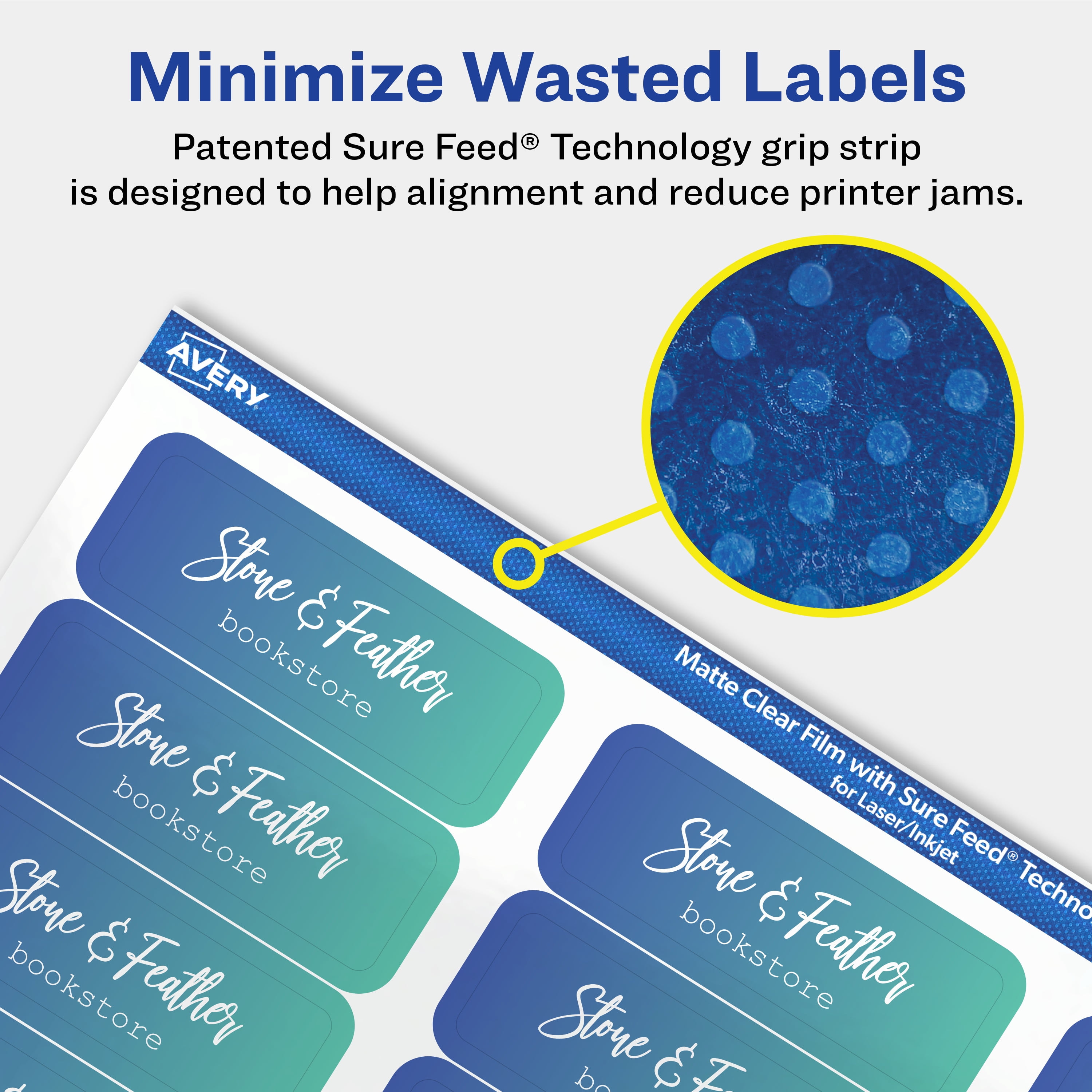 Avery Matte Clear Rectangle Labels, 3/4" x 2-1/4", 750 Total