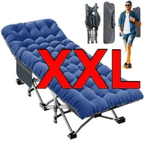 Slsy Oversized XXL Folding Camping Cot with 2-Sided Cushion & Carry Bag for Adults & Kids, 32" Wide Portable Folding Bed Sleeping Cot, Folding Guest Bed