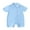Blue, variant on Suealasg Newborn Baby Boys Girls Cotton Linen Jumpsuit Lapel Short Sleeve Button Up Romper Newborn Summer One Piece Bodysuit