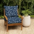 thumbnail image 2 of ARDEN earthFIBER Outdoor Foam Deep Seat Cushion (2-Pack), 24x24, Premium High-Density Foam, Never Flattens, Weather-Proof for Patio Chair Sofa Couch, Navy Blue King Palm, 2 of 7