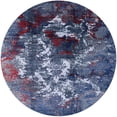thumbnail image 1 of Ahgly Company Indoor Round Mid-Century Modern Blue Oriental Area Rugs, 3' Round, 1 of 6