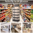 thumbnail image 6 of 5 Tier Metal Retail Display Rack, Floor Stand for Snack Display, Storage Shelf Organizer for Potato Chip Snack, Concession Stands with Wheels and Hooks, 6 of 8