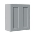 thumbnail image 4 of 27 Inch Laundry Room Cabinets Wall Mounted, Solid Wood Over The Toilet Storage Cabinet, Bathroom Organizer Cabinets with 2 Shaker Door & Shelves, Easy to Assemble for Kitchen, Garage - Dark grey, 4 of 6
