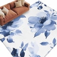 thumbnail image 2 of Blue Floral Spring Area Rug 5x7 FT, Non Slip Bedroom Throw Carpet, Retro Watercolor Botanical Summer Washable Soft Floor Carpet Non-Shedding Rug for Dining Room Bedside Classroom Desk, 2 of 9