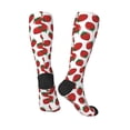 thumbnail image 4 of Balery Hand Drawn Strawberry Printed Novelty Socks Men's Women's Crew Socks Sports Socks Knee High Socks Cotton Socks Quirky and Cool Socks, 4 of 9