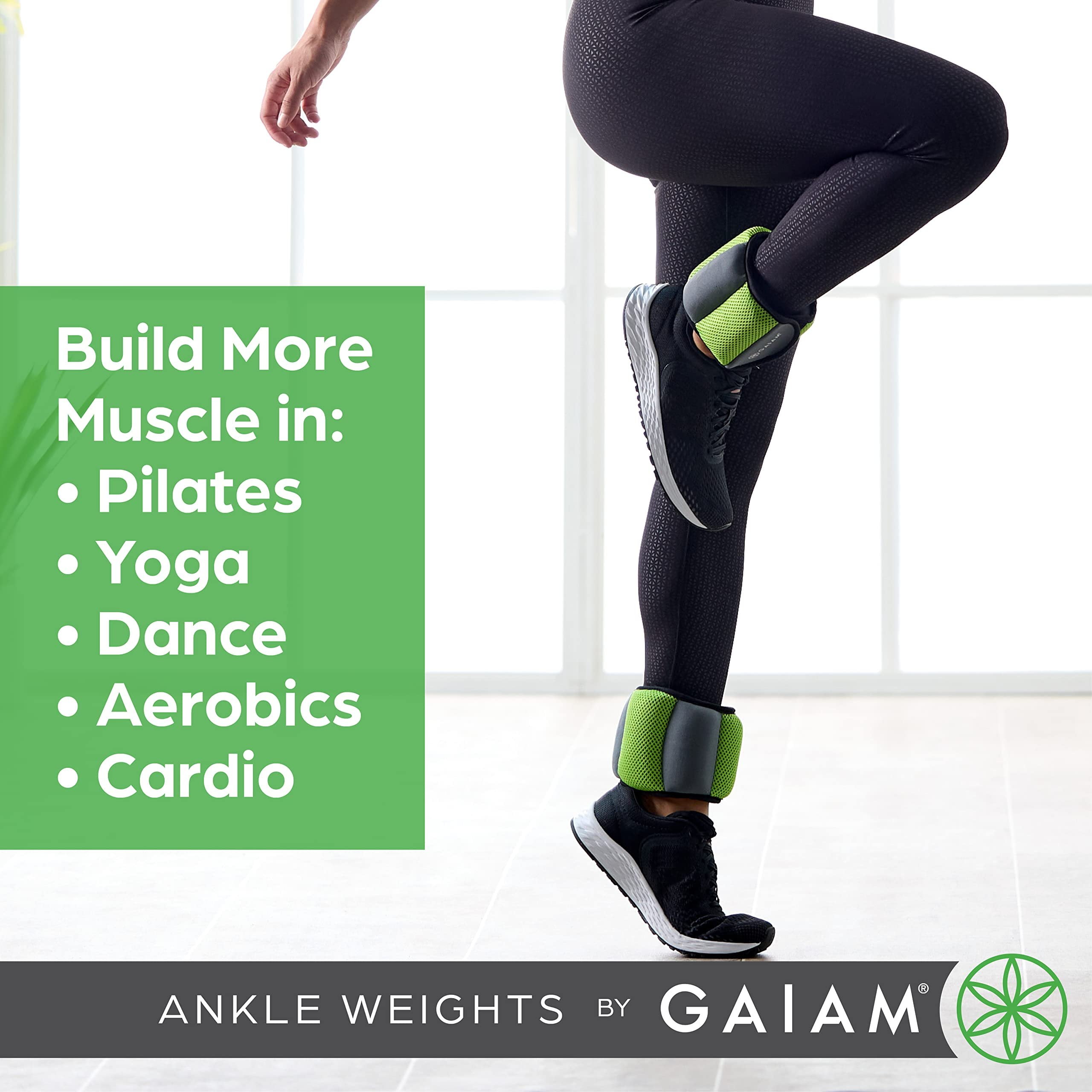 Gaiam 5lb Adjustable Straps Blue Ankle Weight (Pack 2)
