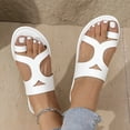 thumbnail image 5 of Braided Sandals for Women, Strappy Sandals for Women, Womens Strappy Sandals, Sandals Woman, Women's Cross Strappy Leather Flats Sandal Cute Dressy Toe Ring Open Toe Slip On Slide Sandals, White 9, 5 of 7