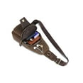thumbnail image 3 of SCHLATUM Sling Bag for Men Genuine Leather Small Crossbody Bag Men Casual Chest Bag Sling Backpack with USB Cable Hole, Coffee, 3 of 9