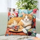 thumbnail image 5 of Fasiaou 3 Counts Artistic Abstract Style Pillow Cover Floral Print Sofa Bedroom Decor Cushion Case Soft Nylon Spandex Washable Home Living Room Accent, 5 of 6