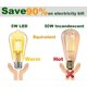thumbnail image 4 of E27 Vintage Light Bulb,6W Led Equivalent 60W Bulbs,Antique Style,Retro Amber Screw Edison Filament Bulbs, Warm White 2700K,Pack of 2, 4 of 5