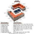 thumbnail image 6 of Ovios 12 Pieces Outdoor Furniture All Weather Wicker Patio Conversation Sectional Sofa Set with Side Table for Garden Backyard, 6 of 6
