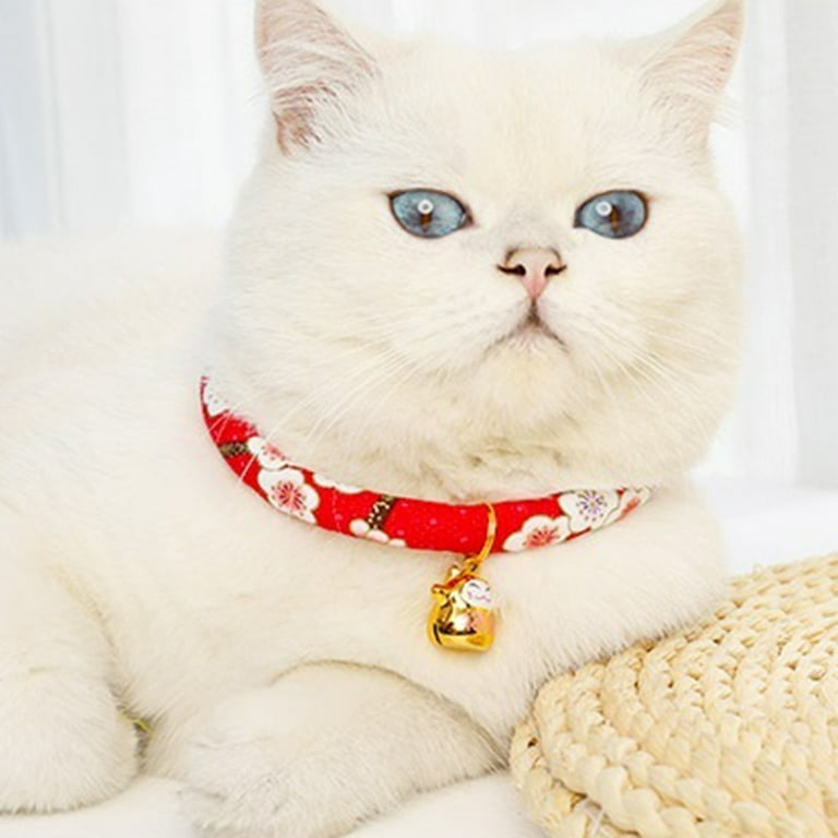 Windfall Japanese Chirimen Kitten Collar with Bell Japanese