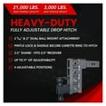 thumbnail image 5 of Hitch Adjustable Trailer Hitch (Fits 2.5" Receiver) - 9" Drop, 21000 LBS Towing, 5 of 5