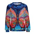thumbnail image 7 of Wildflowers Butterfly Womens Casual Crewneck Sweatshirt Long Sleeve Tops Cute Pullover Loose Fit, 7 of 7